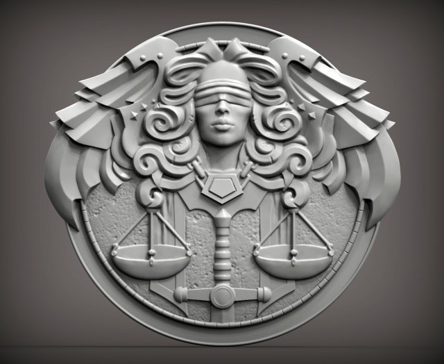 Themis goddess of justice bas-relief for 3d print 3d print model Modelo de impresión 3D .c4d .max .obj .3ds .fbx .stl .blend 