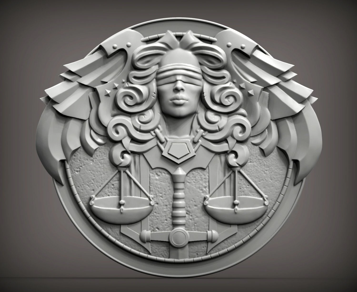 Themis goddess of justice bas-relief for 3d print 3d print model 3D Print Model .c4d .max .obj .3ds .fbx .stl .blend 