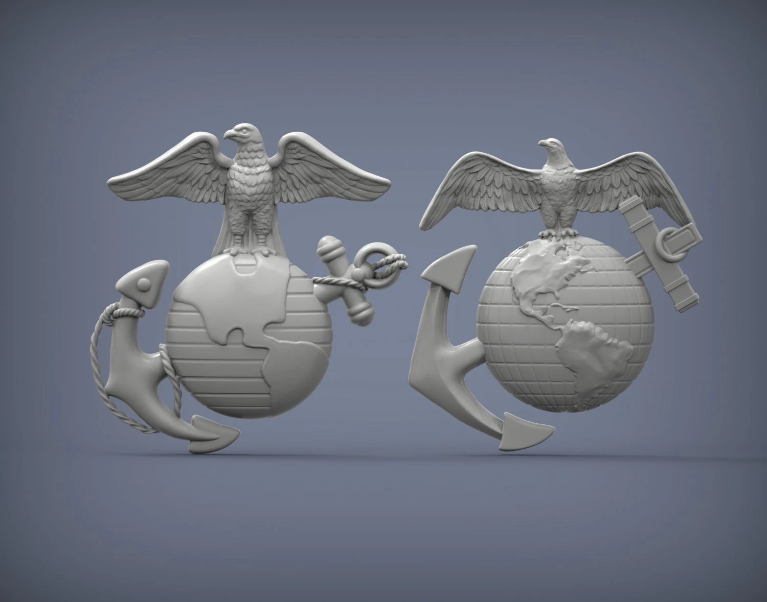 Us marine corps globe and anchor insignia set 3d print model 3D Print Model .c4d .max .obj .3ds .fbx .stl .blend 