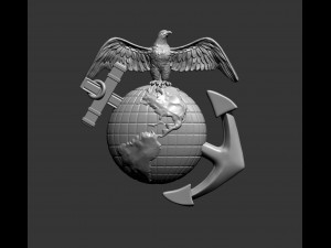 Us marine corps globe and anchor insignia set 3d print model 3D Принт Модель