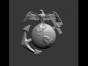 Us marine corps globe and anchor insignia set 3d print model 3D Принт Модель