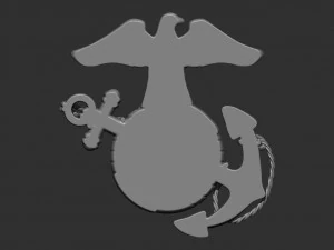 Us marine corps globe and anchor insignia set 3d print model 3D Print Model