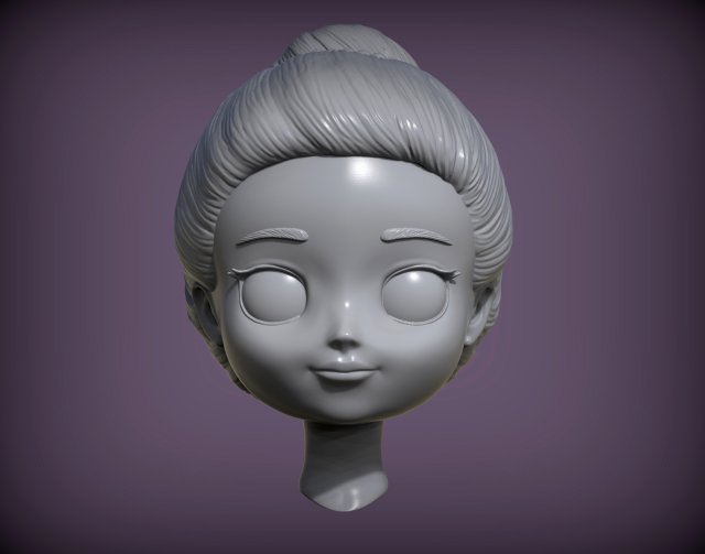Doll head 3d print model 3D Принт Модель .c4d .max .obj .3ds .fbx .stl .blend