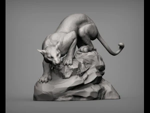 Panther on stone 3D print model 3D Print Model