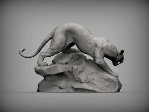 Panther on stone 3D print model 3D Print Model
