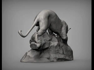 Panther on stone 3D print model 3D Print Model