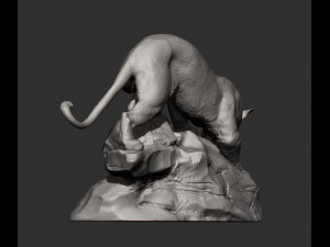 Panther on stone 3D print model 3Dプリントモデル