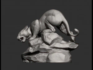 Panther on stone 3D print model 3D Print Model