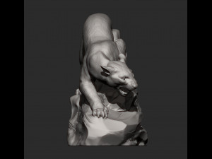 Panther on stone 3D print model 3Dプリントモデル