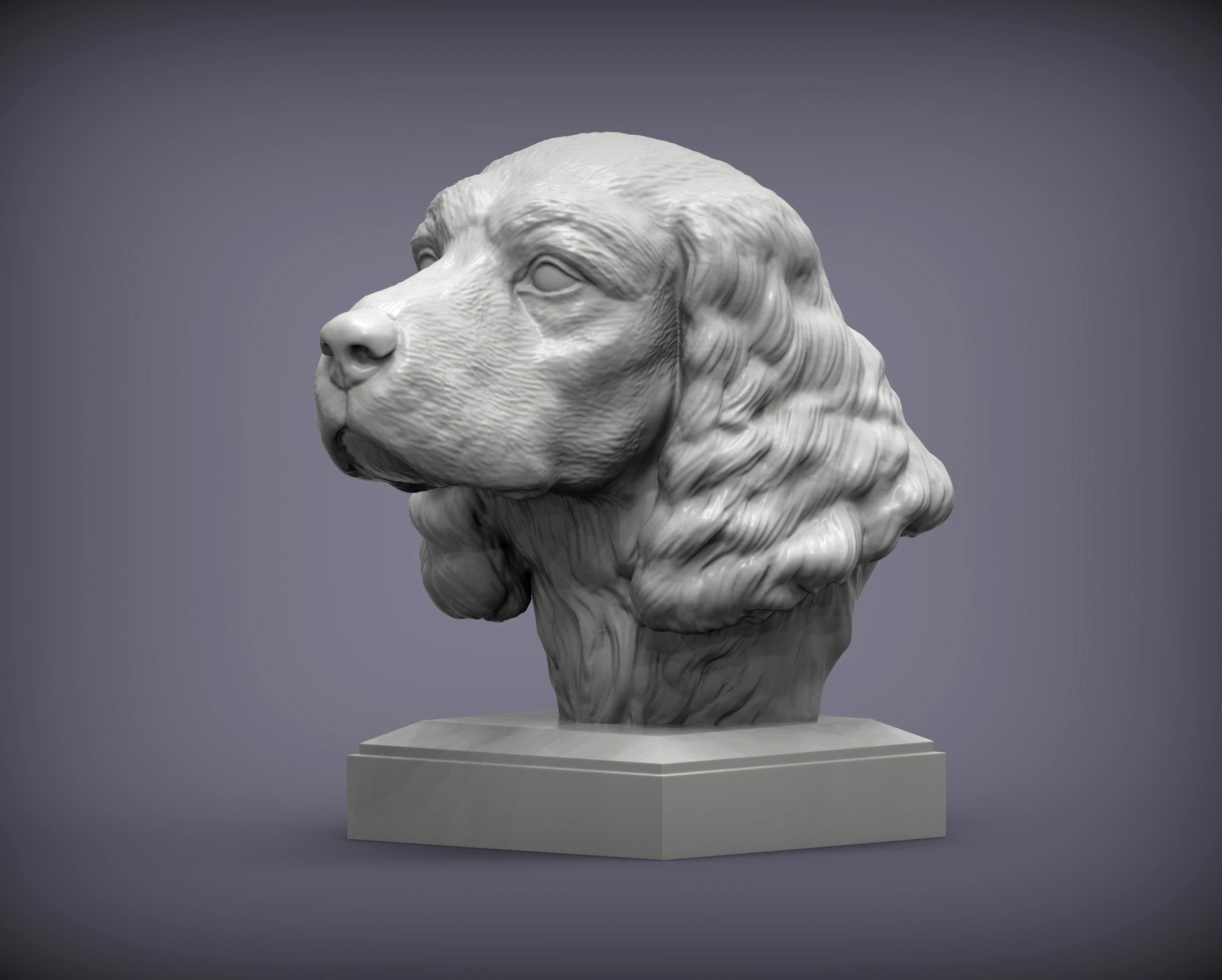 English Springer spaniel 3D Print Model .c4d .max .obj .3ds .fbx .stl .blend 