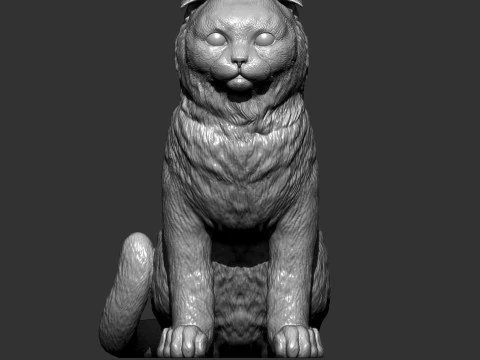 스코티시폴드 고양이 3D 프린트 모델