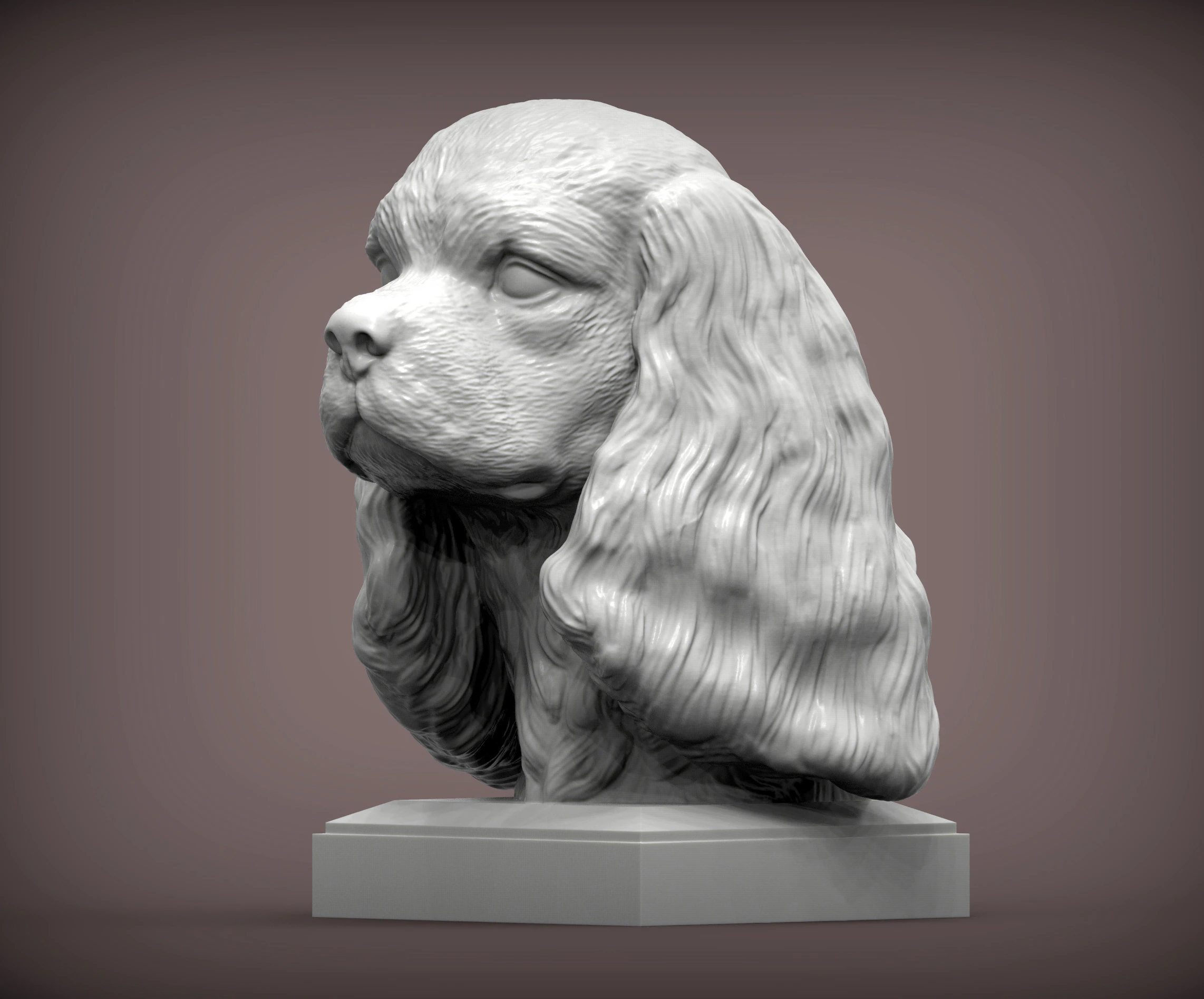 Spaniel cavalier king charles 3D Print Model .c4d .max .obj .3ds .fbx .stl .blend