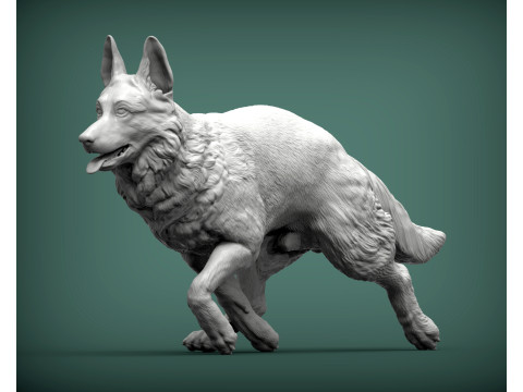 German Shepherd 3D Baskı Modeli