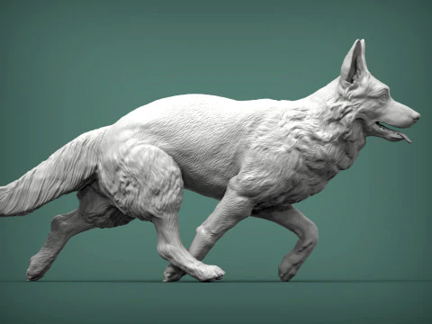 German Shepherd 3D Print Model
