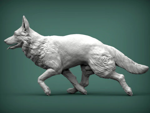 German Shepherd 3D Print Model