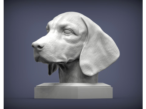 Beagle bust 3Dプリントモデル