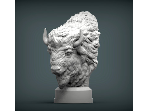 Bison bust 3D Print Model