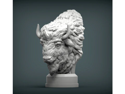 Busto di bisonte Modello di stampa 3D