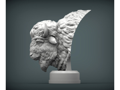 Bison bust 3D 프린트 모델