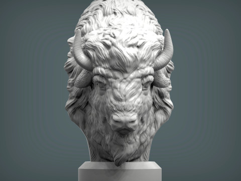 Bison bust 3D 프린트 모델
