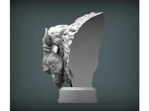 Bison bust 3D 프린트 모델