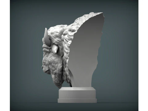 Bison bust 3D Print Model