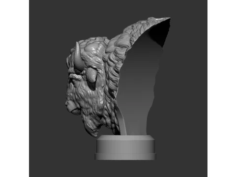 Bison bust 3D Print Model