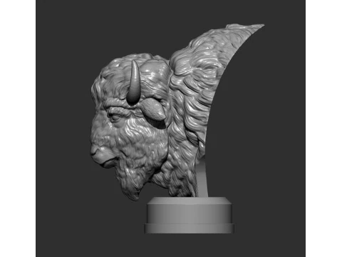 Bison bust 3D Print Model