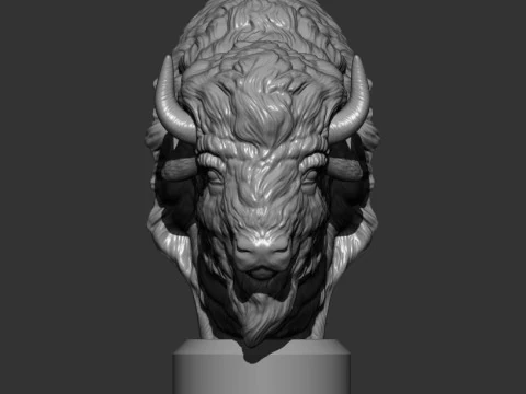 Bison bust 3D Print Model