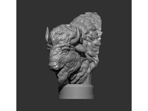 Bison bust 3D Print Model