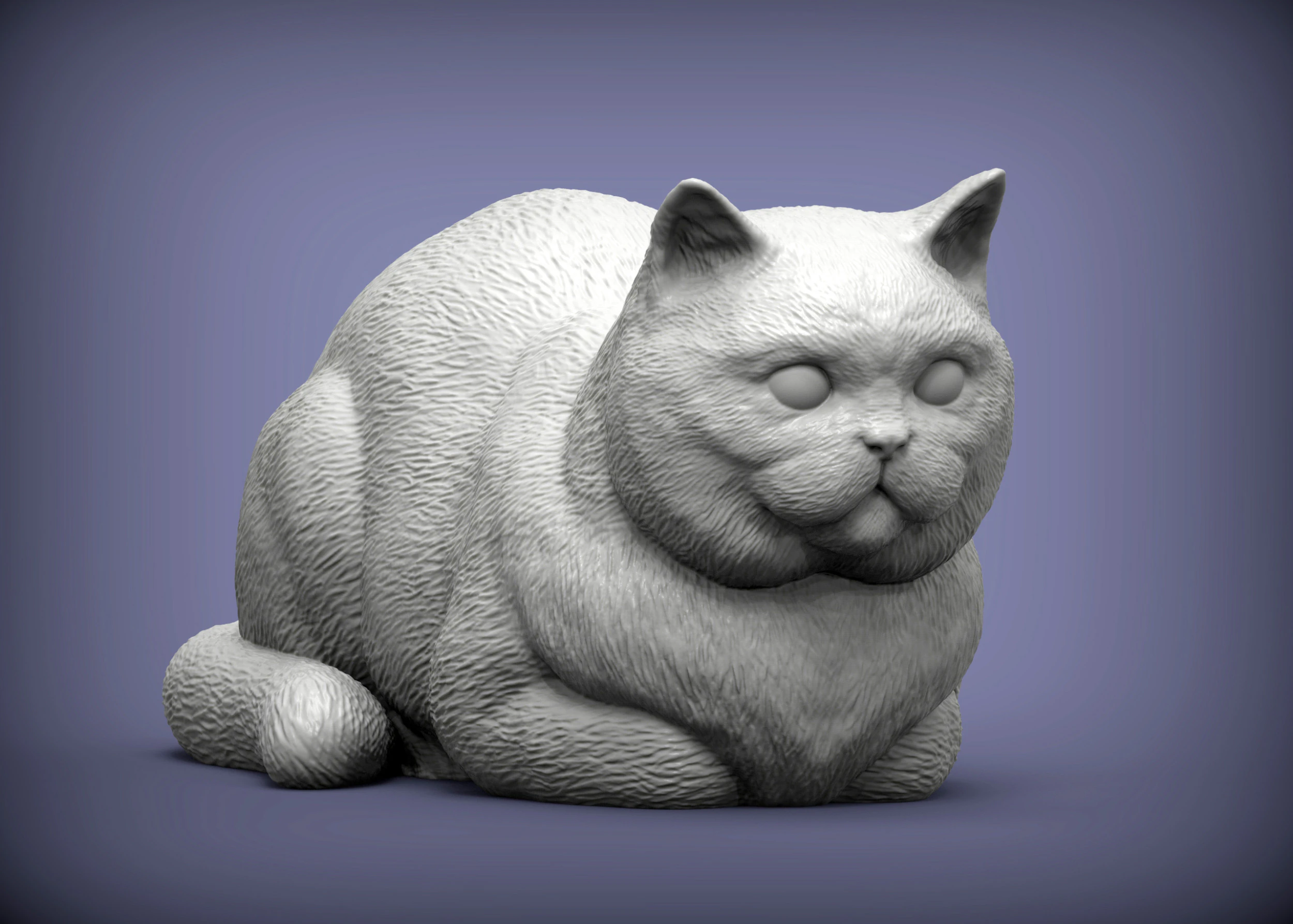 British shorthair cat 3D Print Model .c4d .max .obj .3ds .fbx .stl .blend 