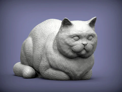 ブリティッシュショートヘアの猫 3Dプリントモデル