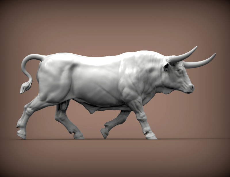 Texas Longhorn 3Dプリントモデル .c4d .max .obj .3ds .fbx .stl .blend