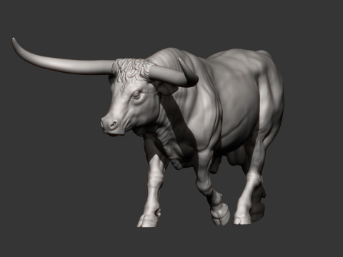 Texas Longhorn 3Dプリントモデル