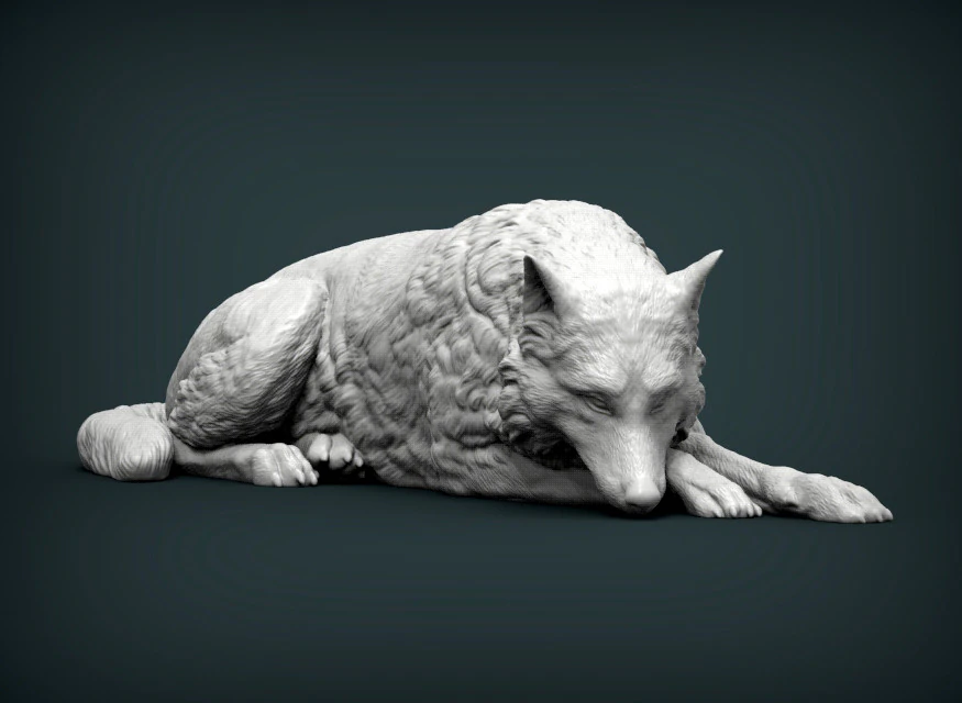Wolf 3D Print Model .c4d .max .obj .3ds .fbx .stl .blend 