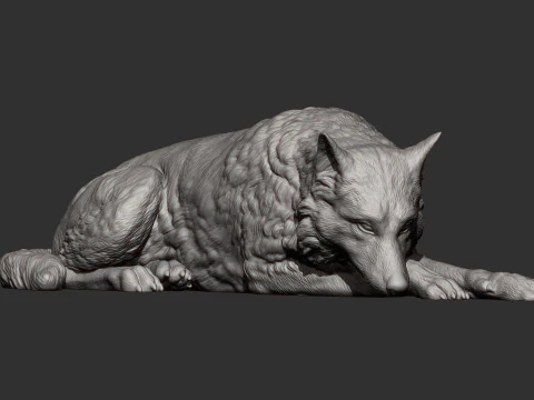 Wolf 3D Print Model