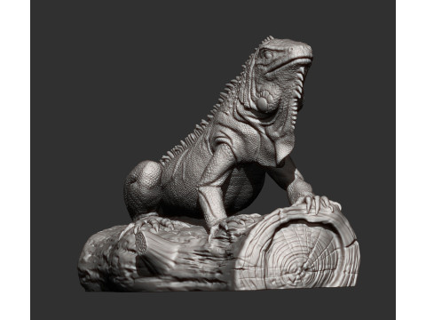 Iguana on log 3Dプリントモデル