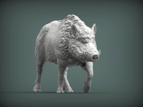 A wild boar 3D Print Model