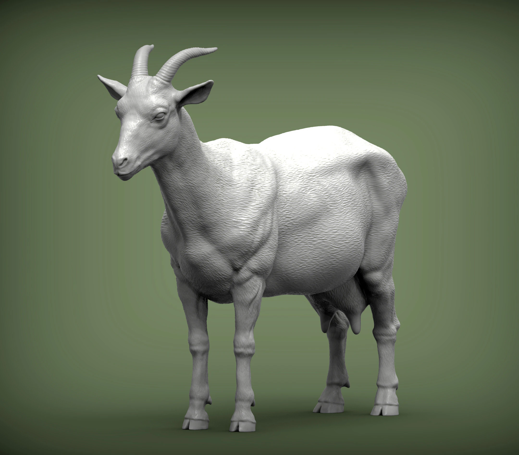 Goat 3D Print Model .c4d .max .obj .3ds .fbx .stl .blend 