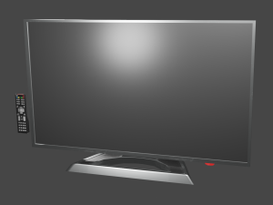plasma tv and remote control 3D Model