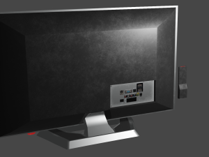plasma tv and remote control 3D Model