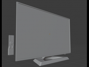 plasma tv and remote control 3D Model