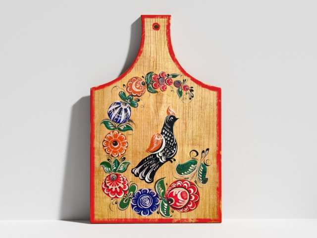 cutting board with painting Modelo 3D .c4d .max .obj .3ds .fbx .stl .blend 