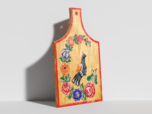 cutting board with painting Modelo 3D