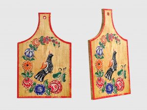cutting board with painting Modelo 3D
