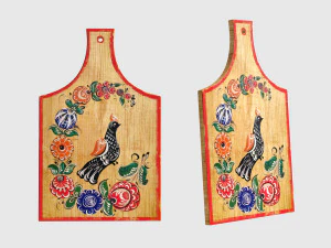 cutting board with painting 3D Model