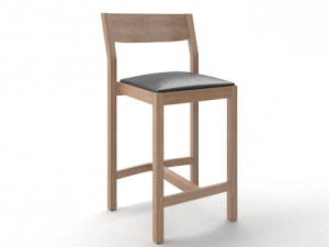 taburete de nogal Modèle 3D