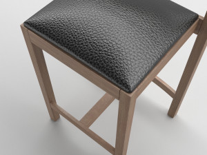 taburete de nogal Modèle 3D