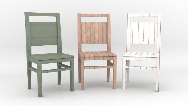 wood chairs 3D Модель .c4d .max .obj .3ds .fbx .stl .blend 