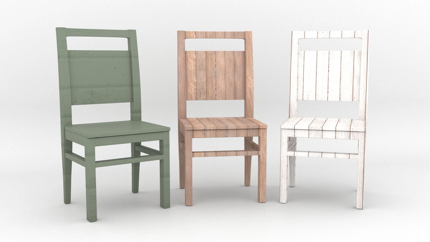 wood chairs 3D Model .c4d .max .obj .3ds .fbx .stl .blend 